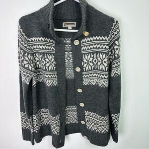 LADY Hathaway Wool Blend Knit Button Cardigan medium